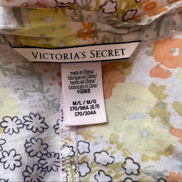 Victoria’s Secret Floral Lace Cotton Robe Medium - Picture 10 of 11